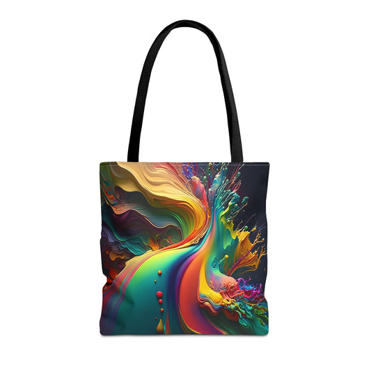 Swirling Paint Wave Tote Bag