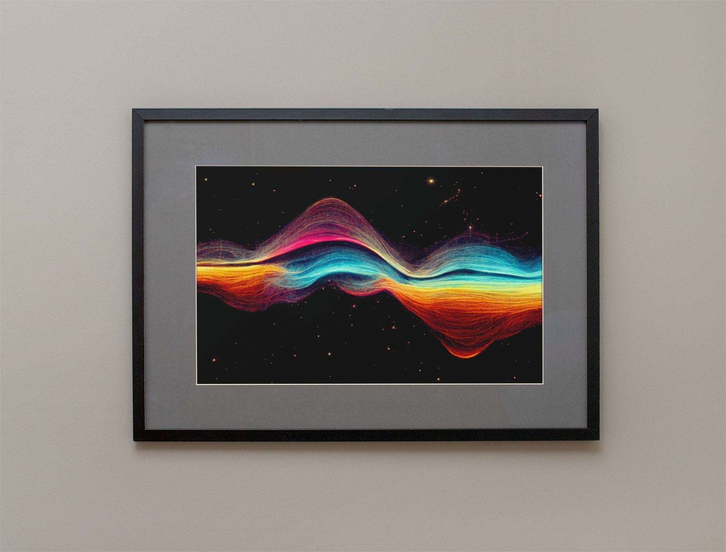 Abstract Line Of Waves In Space Art Print - Rock & Roll Prints