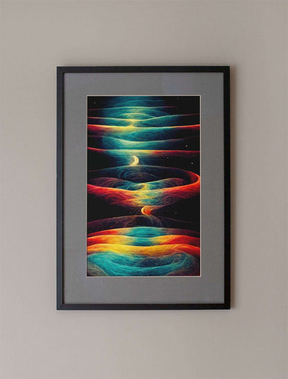 Abstract Moonlight Waves Art Print - Rock & Roll Prints