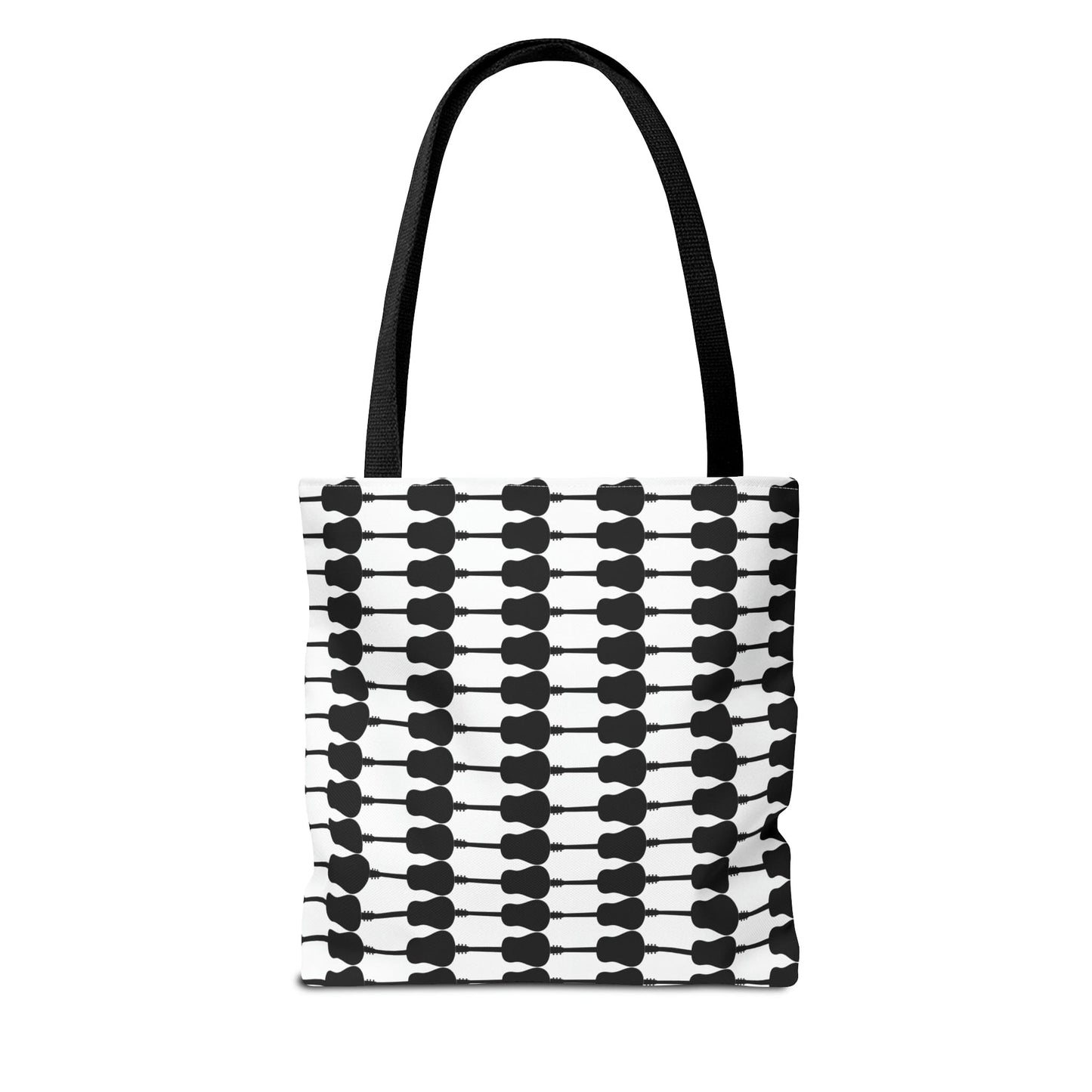 Acoustic Guitar Horizontal Print Tote Bag Black & White - Rock & Roll Prints