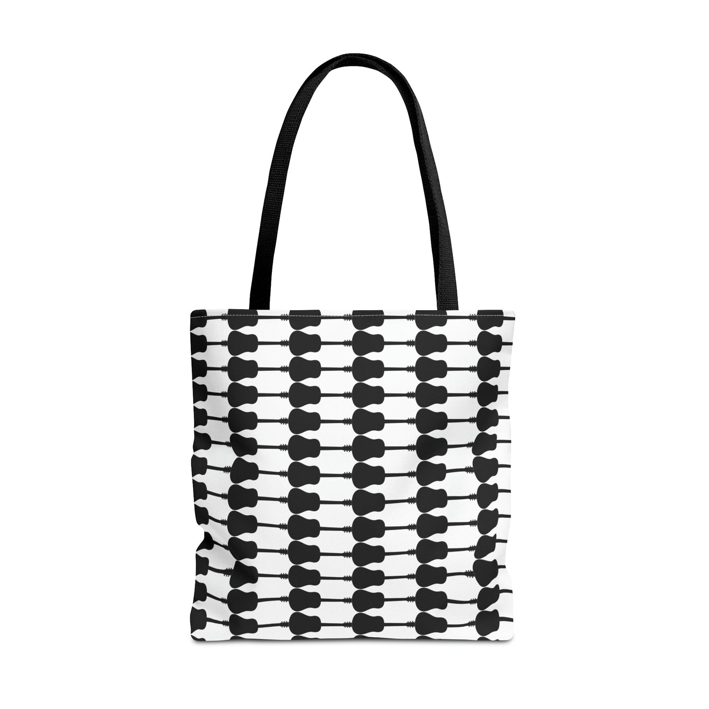 Acoustic Guitar Horizontal Print Tote Bag Black & White - Rock & Roll Prints