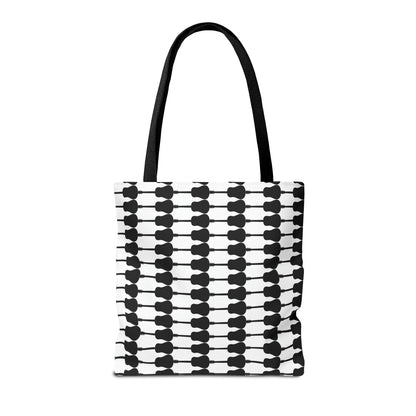 Acoustic Guitar Horizontal Print Tote Bag Black & White - Rock & Roll Prints