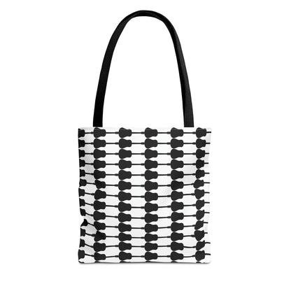 Acoustic Guitar Horizontal Print Tote Bag Black & White - Rock & Roll Prints