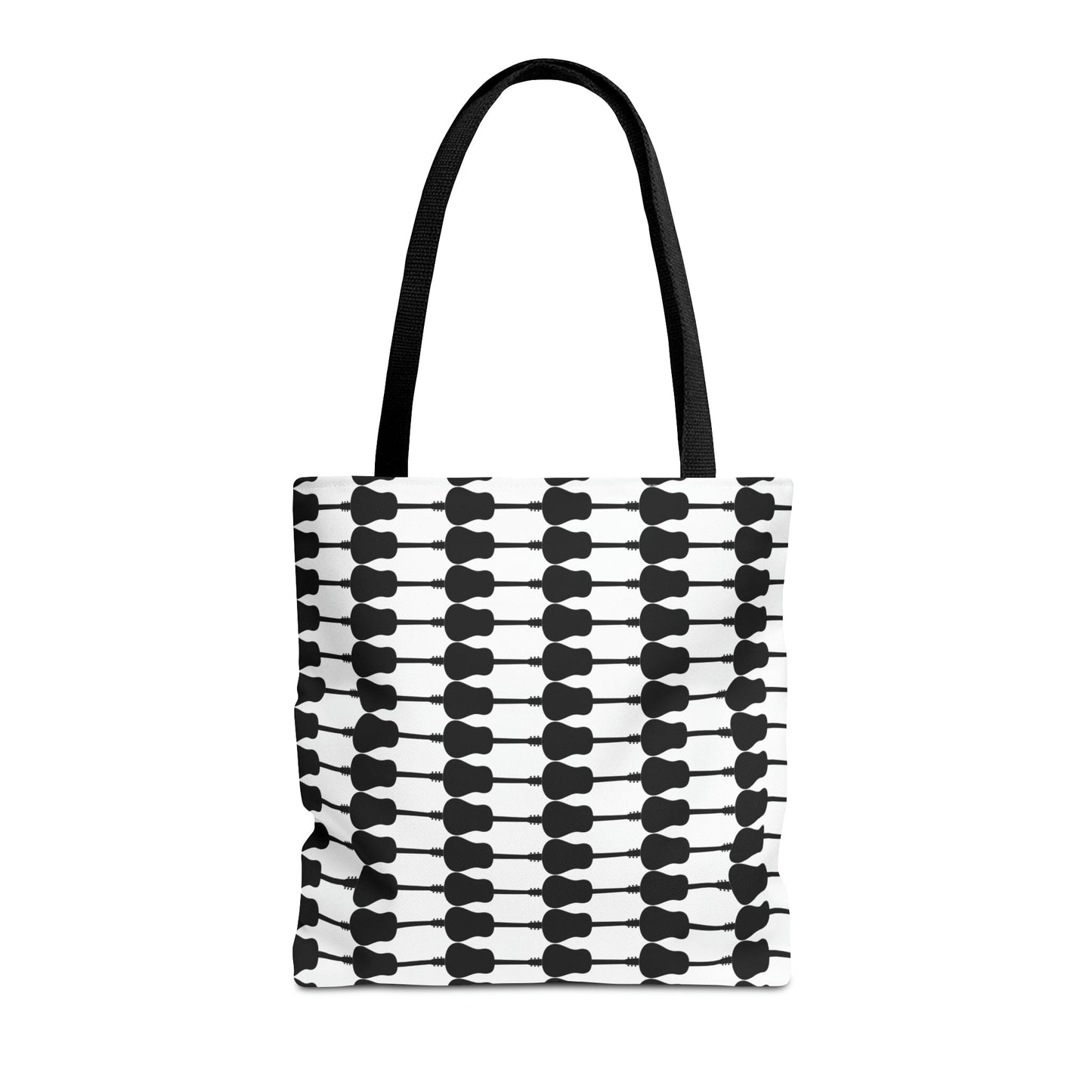 Acoustic Guitar Horizontal Print Tote Bag Black & White - Rock & Roll Prints