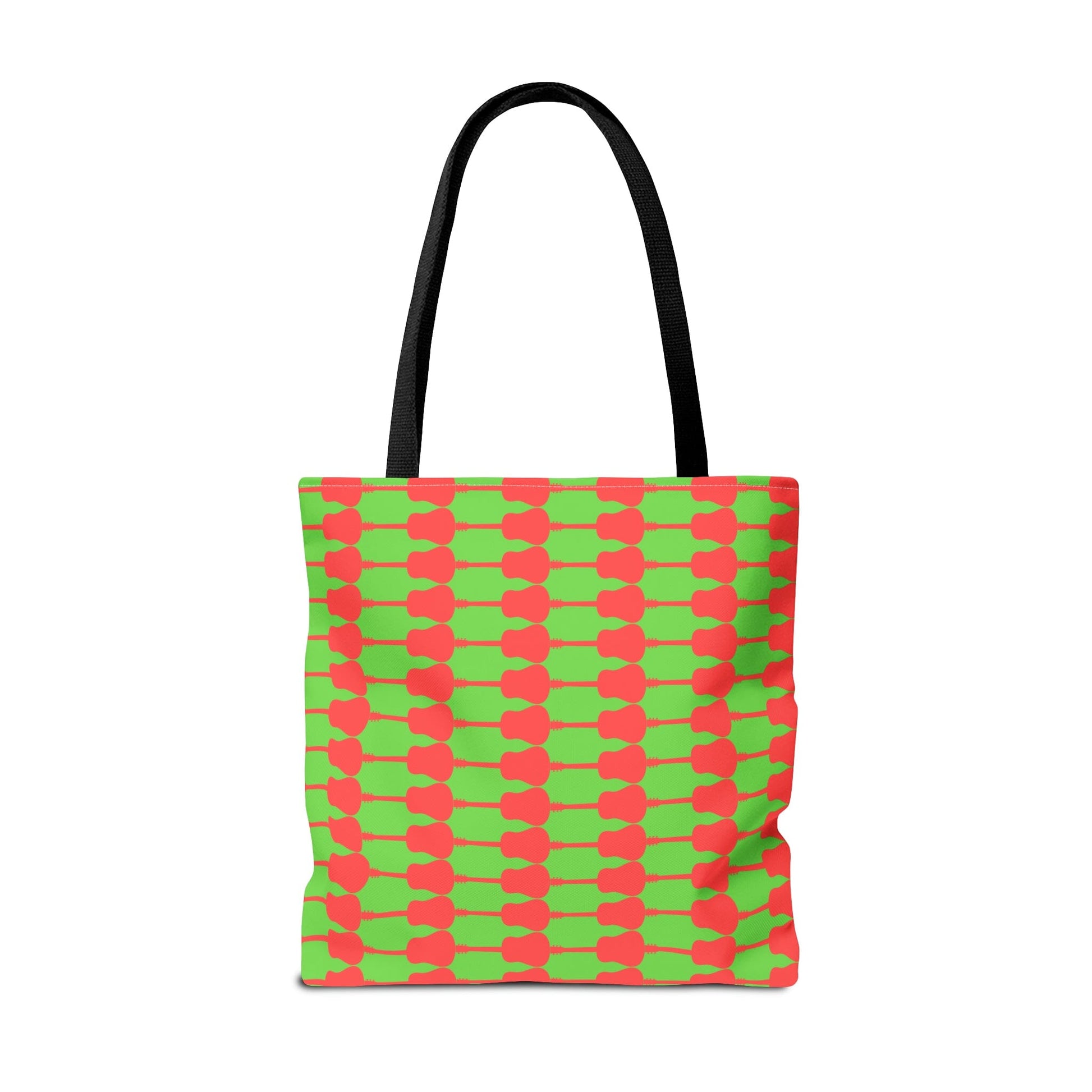 Acoustic Guitar Horizontal Print Tote Bag Green & Red - Rock & Roll Prints