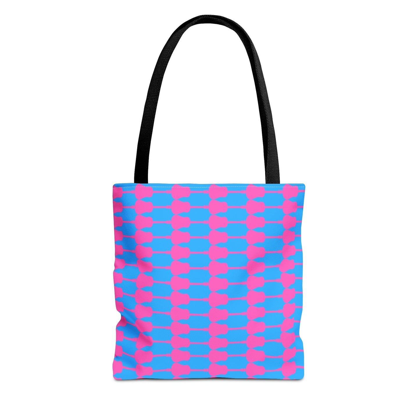 Acoustic Guitar Horizontal Print Tote Bag Pink & Blue - Rock & Roll Prints