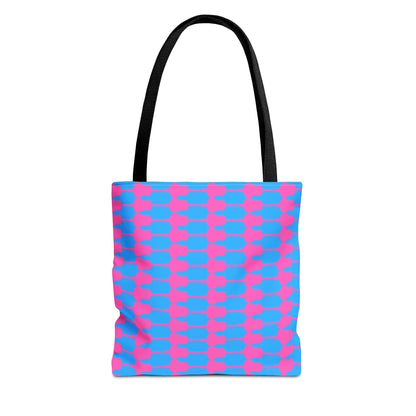 Acoustic Guitar Horizontal Print Tote Bag Pink & Blue - Rock & Roll Prints