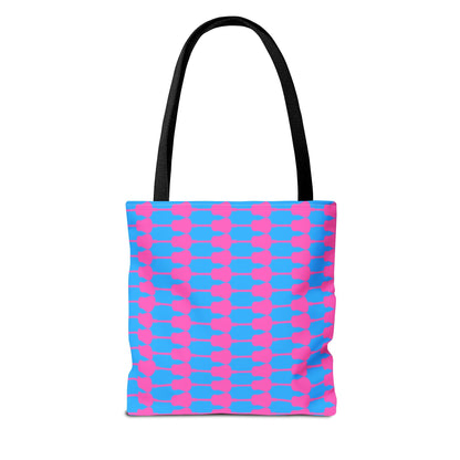 Acoustic Guitar Horizontal Print Tote Bag Pink & Blue - Rock & Roll Prints