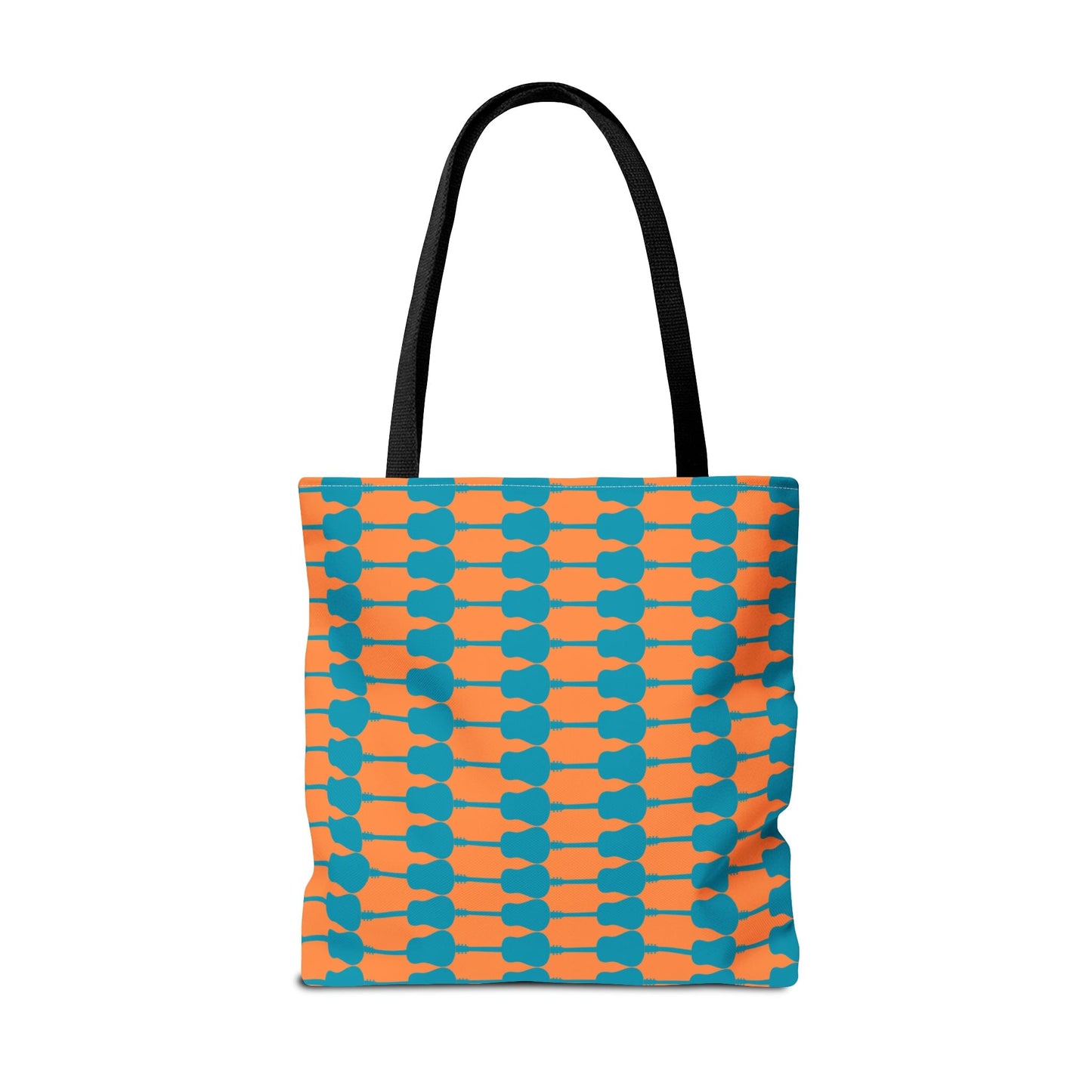 Acoustic Guitar Horizontal Print Tote Bag Teal & Orange - Rock & Roll Prints