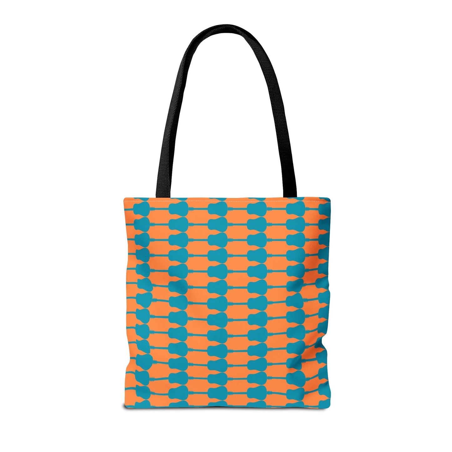 Acoustic Guitar Horizontal Print Tote Bag Teal & Orange - Rock & Roll Prints