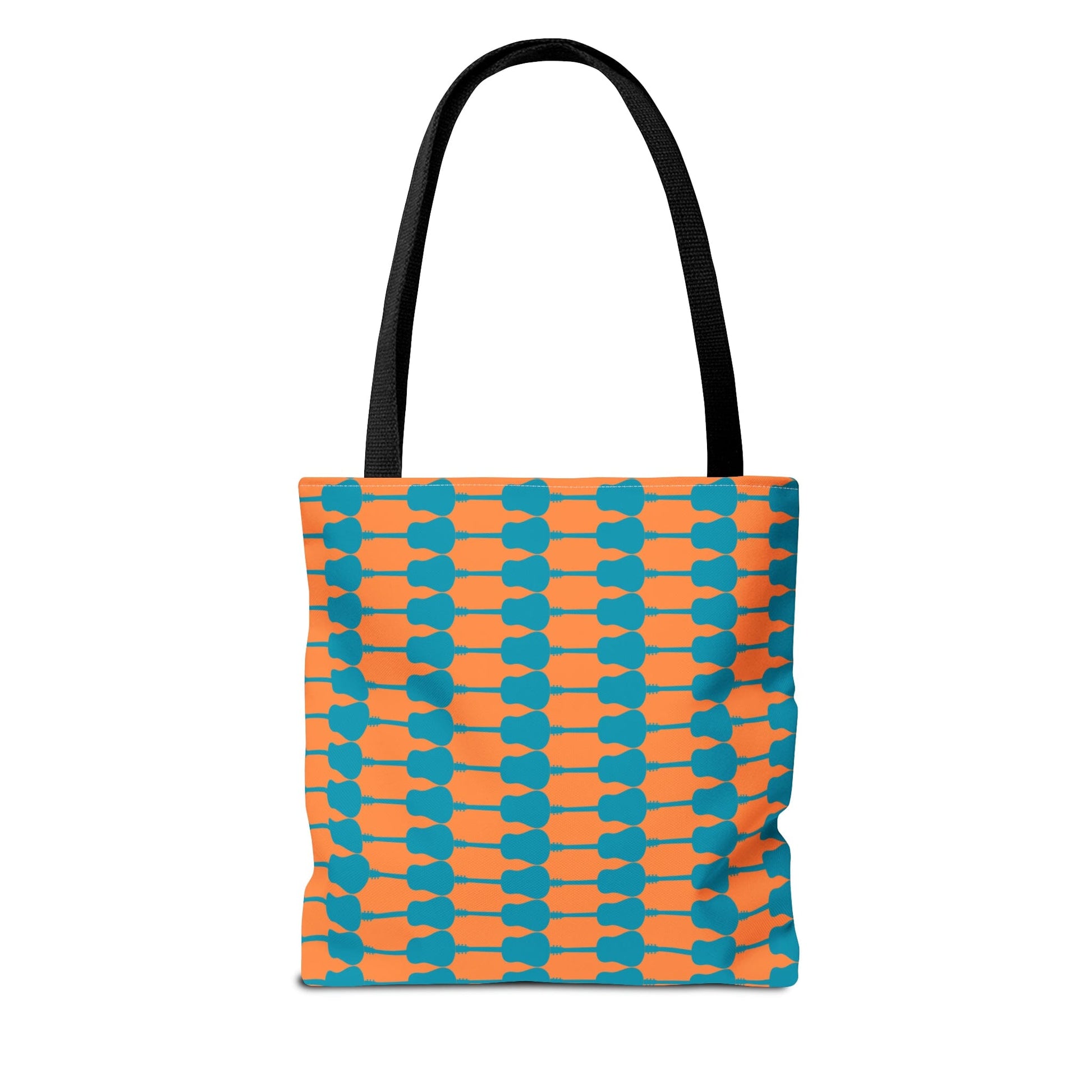 Acoustic Guitar Horizontal Print Tote Bag Teal & Orange - Rock & Roll Prints