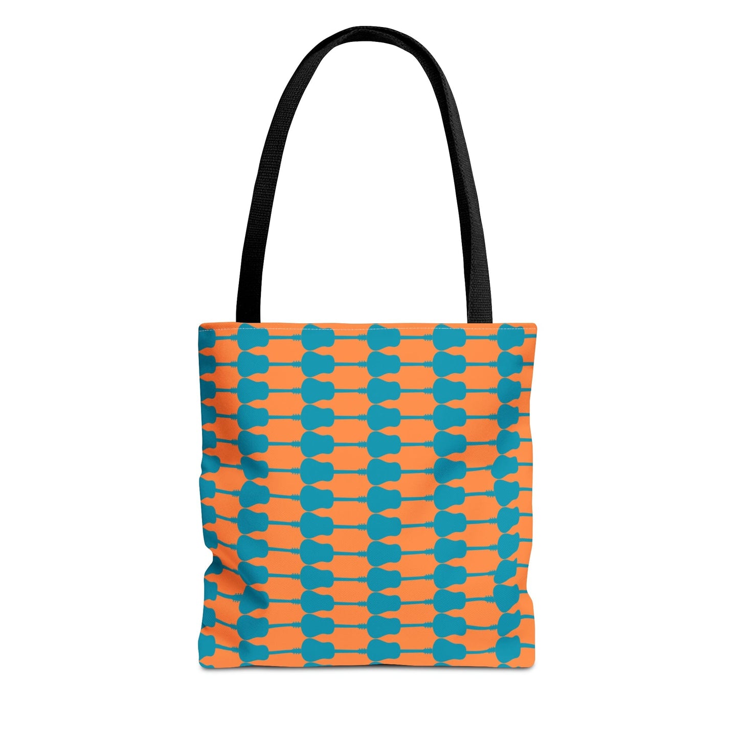 Acoustic Guitar Horizontal Print Tote Bag Teal & Orange - Rock & Roll Prints