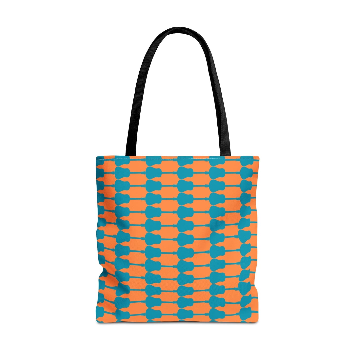 Acoustic Guitar Horizontal Print Tote Bag Teal & Orange - Rock & Roll Prints