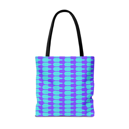 Acoustic Guitar Horizontal Print Tote Bag Turquoise & Purple - Rock & Roll Prints