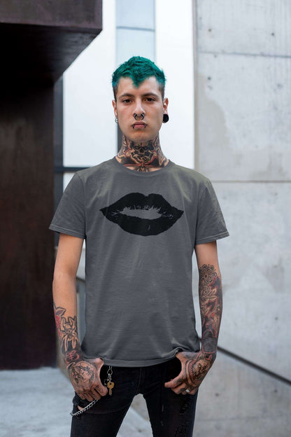 Black Lips Design Mens Unisex Soft Cotton T-shirt - Rock & Roll Prints