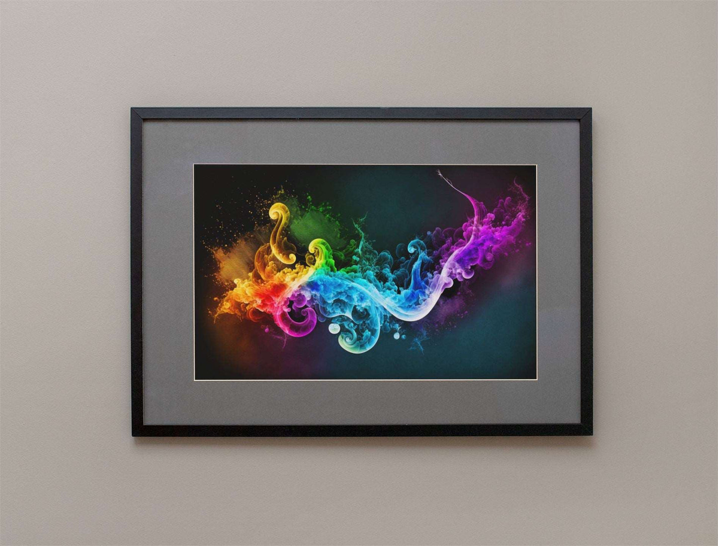 Bright Rainbow Wave Explosion Art Print - Rock & Roll Prints