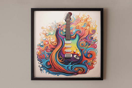 Bright Waves Electric Guitar Art Print - Rock & Roll Prints