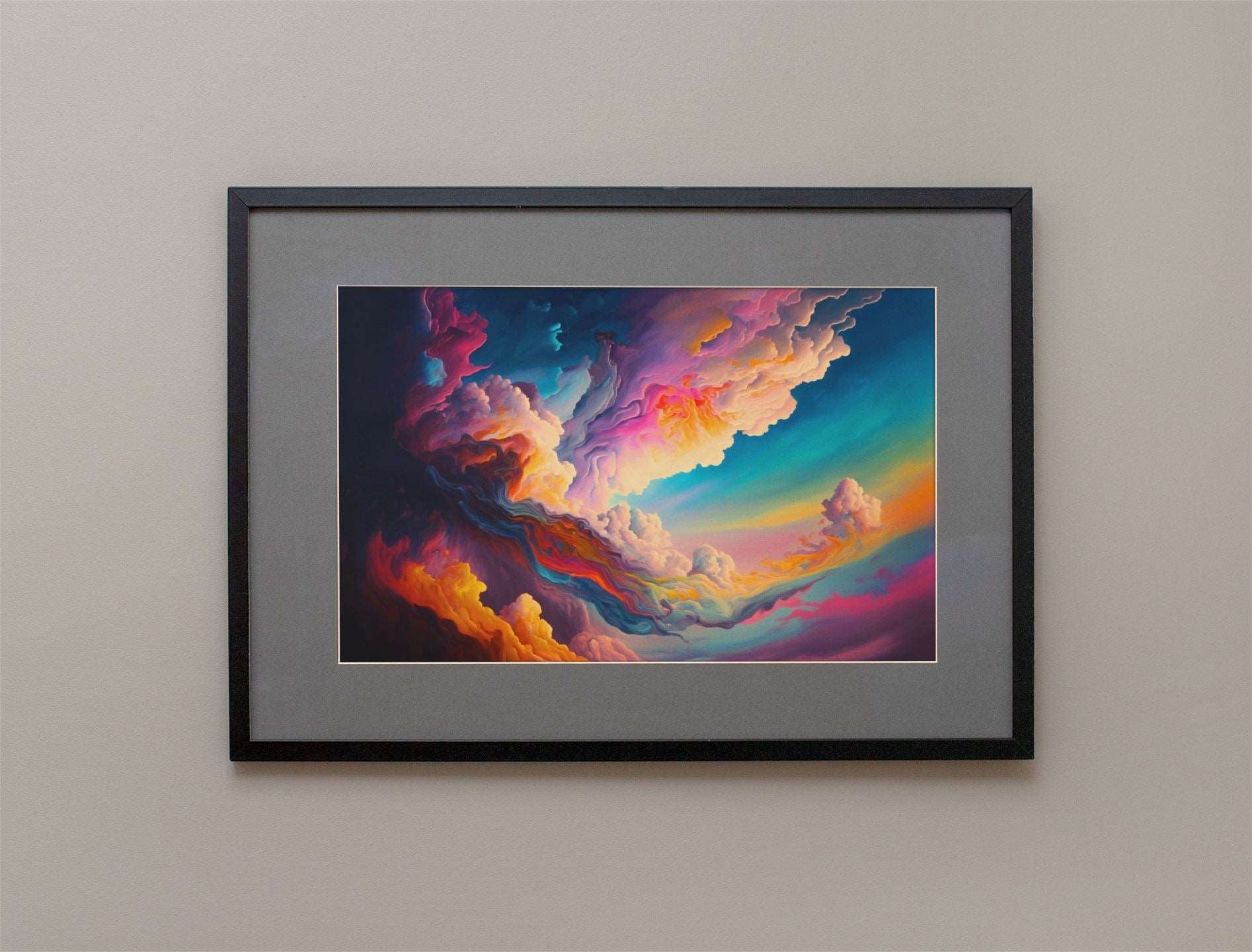 Colorful Cloudburst Oil Paint Art Print - Rock & Roll Prints