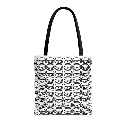 Drum Tote Bag Black & White - Rock & Roll Prints