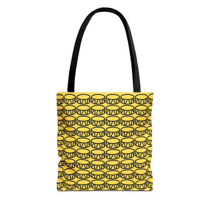 Drum Tote Bag Black & Yellow - Rock & Roll Prints