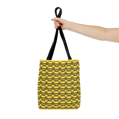 Drum Tote Bag Black & Yellow - Rock & Roll Prints