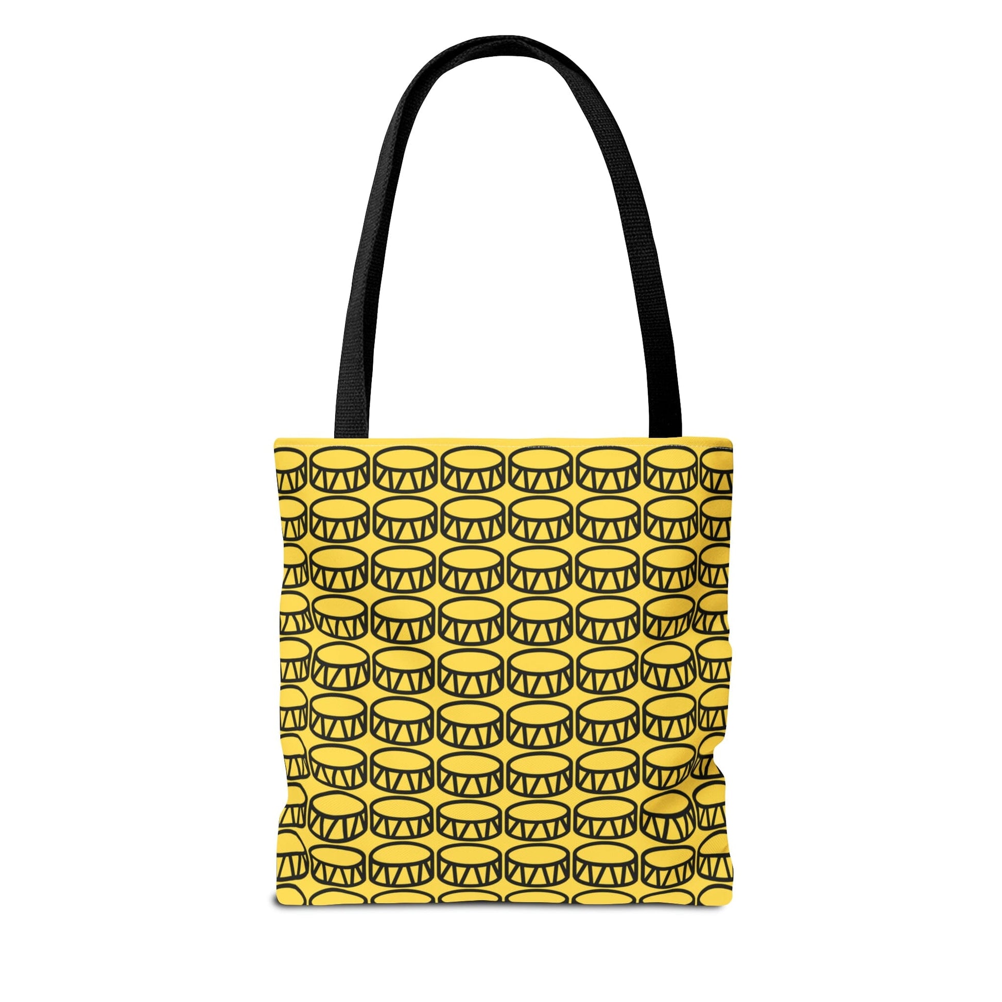 Drum Tote Bag Black & Yellow - Rock & Roll Prints