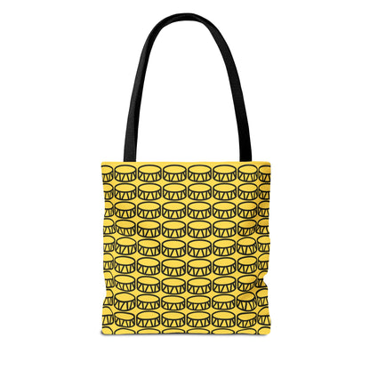 Drum Tote Bag Black & Yellow - Rock & Roll Prints