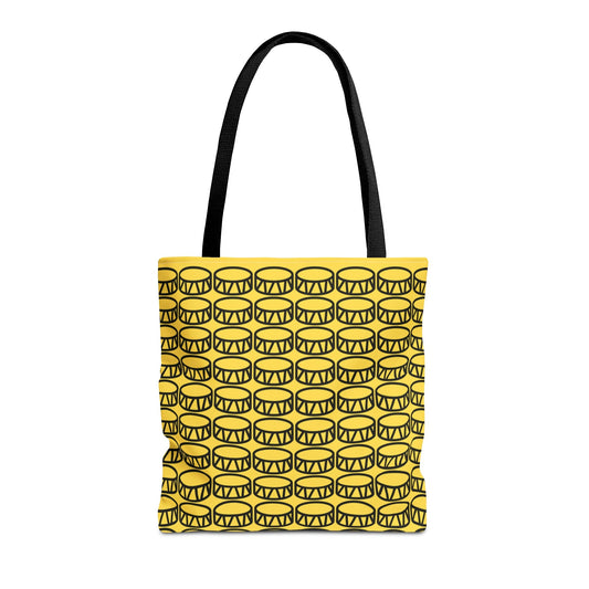 Drum Tote Bag Black & Yellow - Rock & Roll Prints