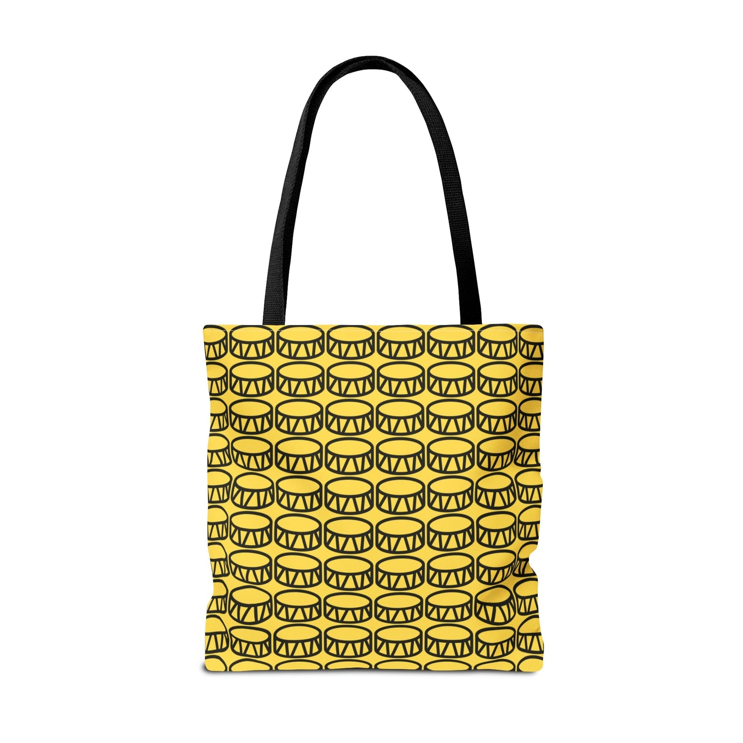 Drum Tote Bag Black & Yellow - Rock & Roll Prints