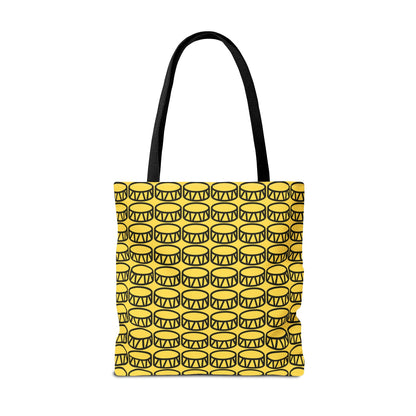 Drum Tote Bag Black & Yellow - Rock & Roll Prints