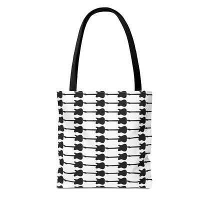 Electric Guitar Horizontal Print Tote Bag Black & White - Rock & Roll Prints