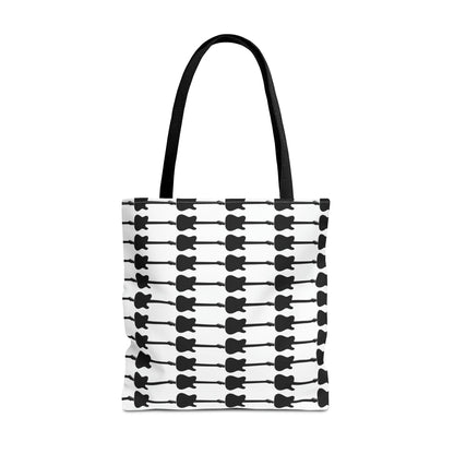 Electric Guitar Horizontal Print Tote Bag Black & White - Rock & Roll Prints