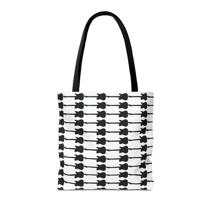 Electric Guitar Horizontal Print Tote Bag Black & White - Rock & Roll Prints