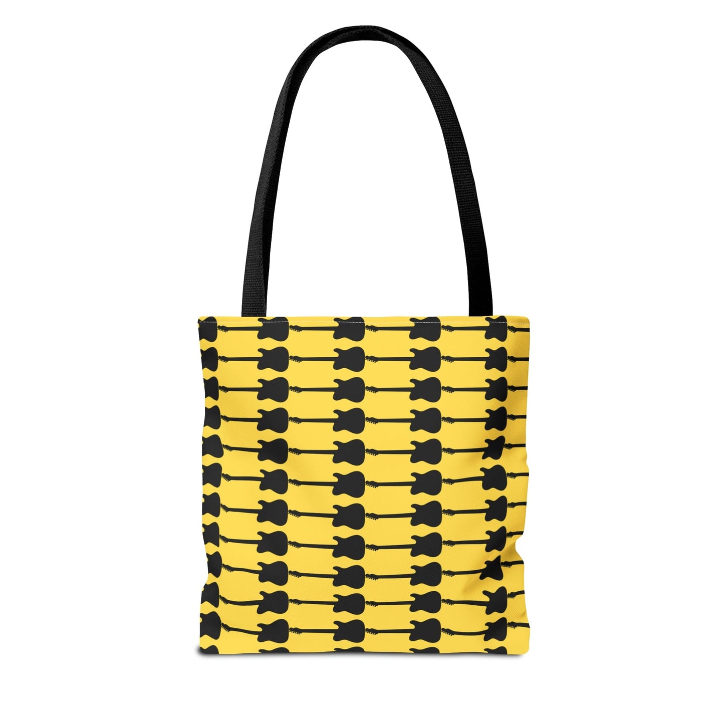 Electric Guitar Horizontal Print Tote Bag Black & Yellow - Rock & Roll Prints