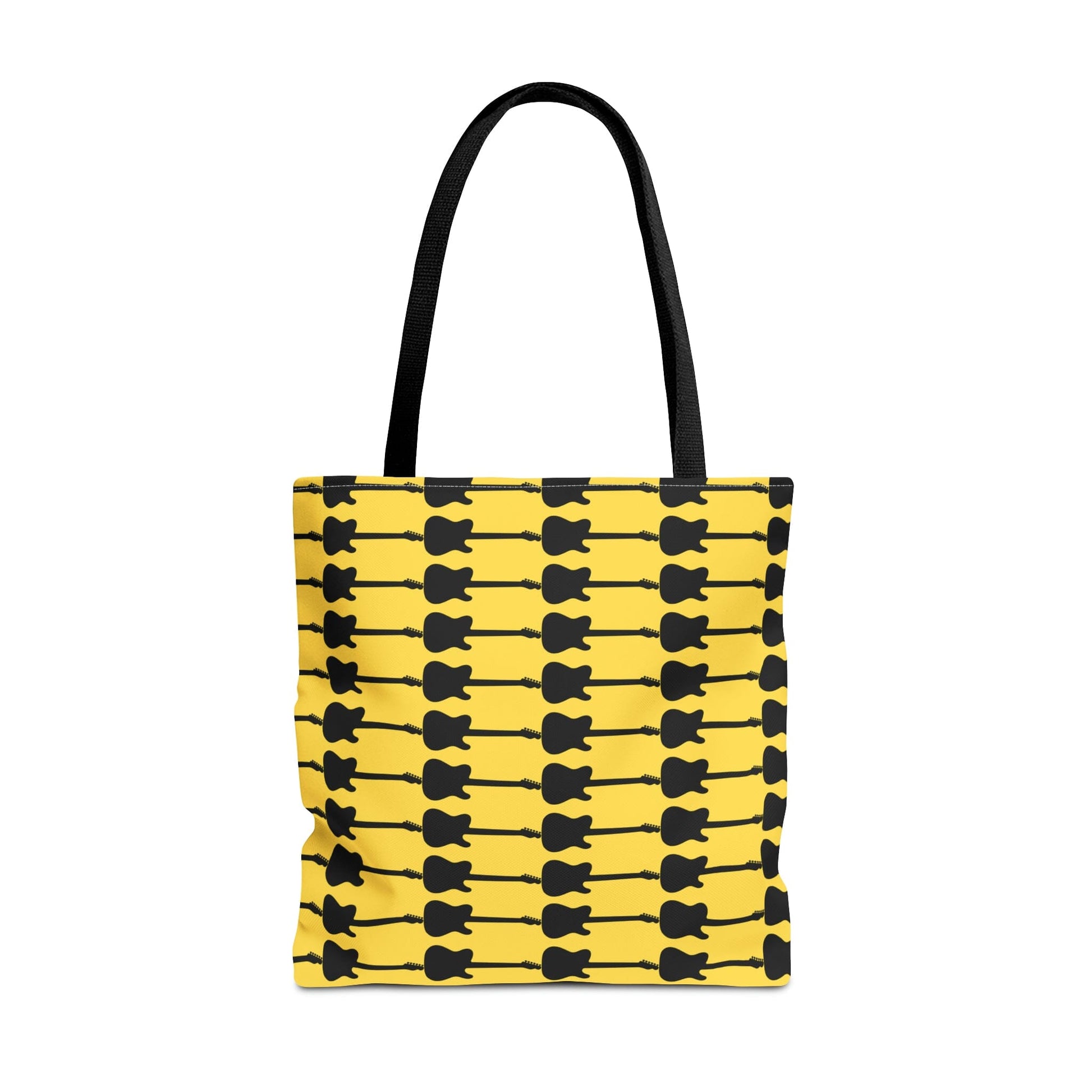 Electric Guitar Horizontal Print Tote Bag Black & Yellow - Rock & Roll Prints