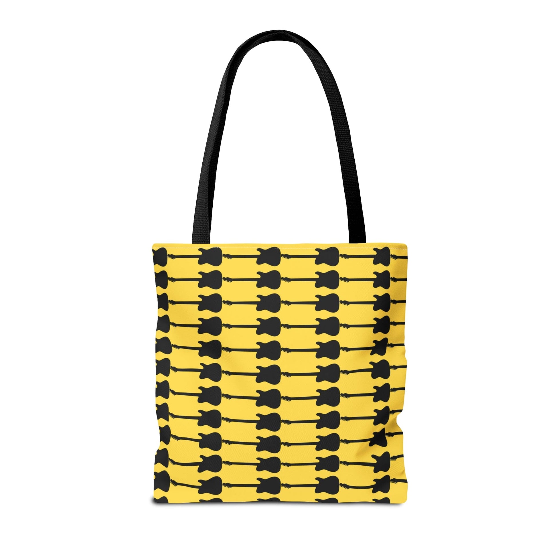 Electric Guitar Horizontal Print Tote Bag Black & Yellow - Rock & Roll Prints