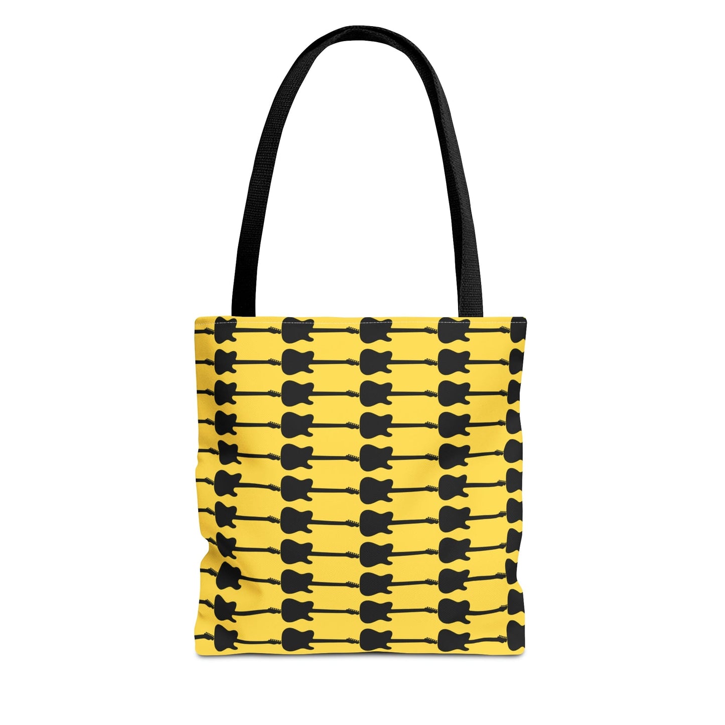 Electric Guitar Horizontal Print Tote Bag Black & Yellow - Rock & Roll Prints