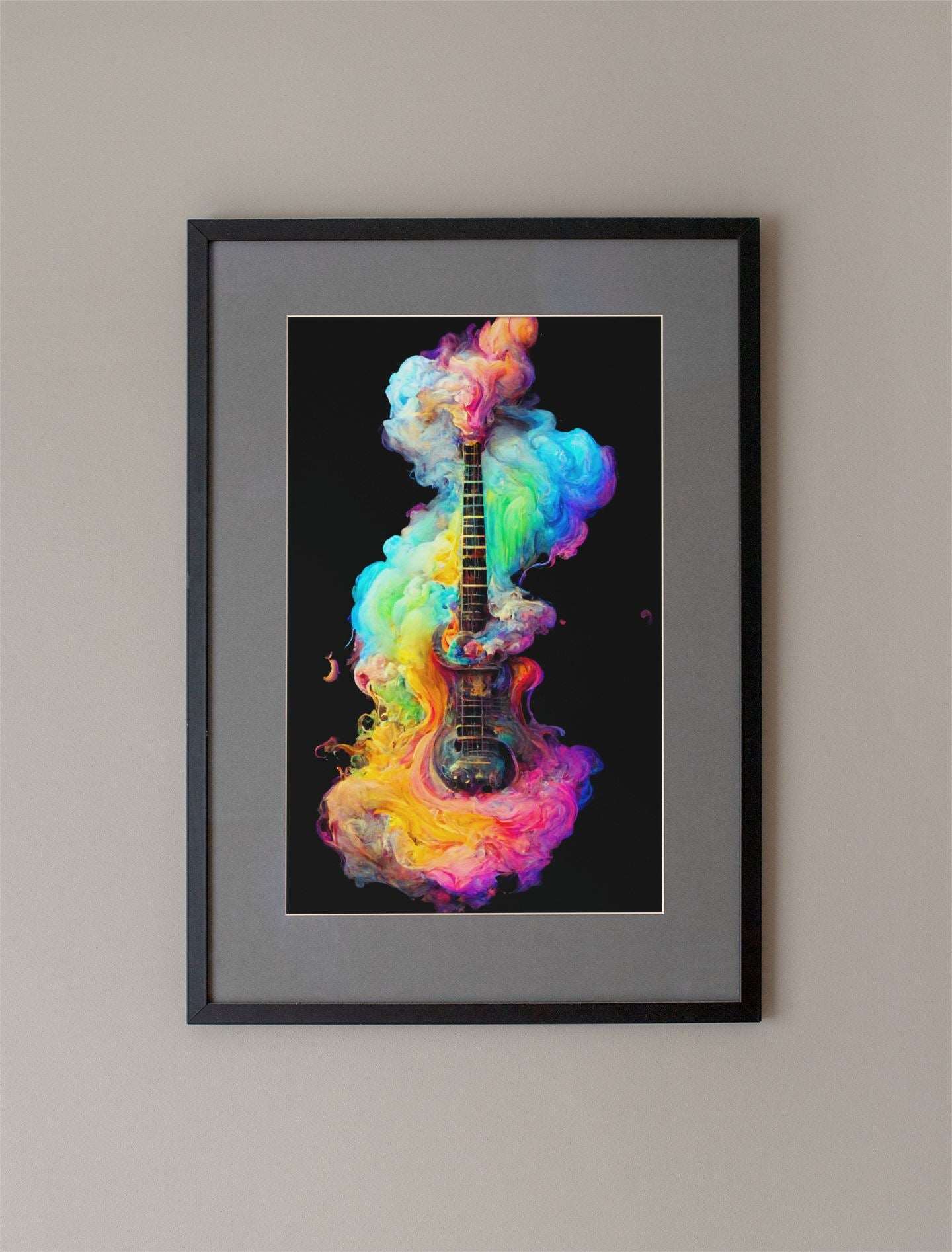 Electric Guitar Paint Explosion Art Print - Rock & Roll Prints