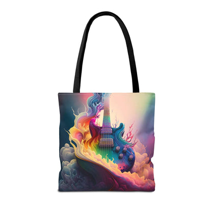 Electric Guitar Rainbow Painting Tote Bag - Rock & Roll Prints