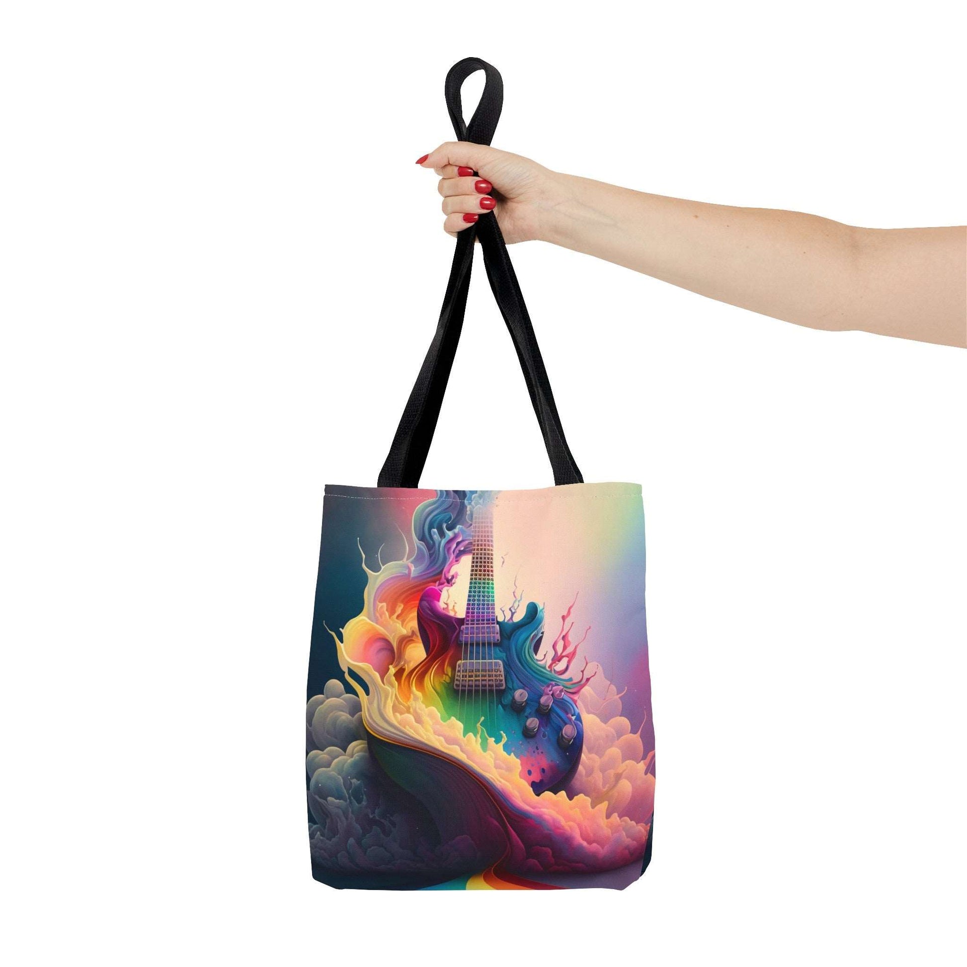 Electric Guitar Rainbow Painting Tote Bag - Rock & Roll Prints