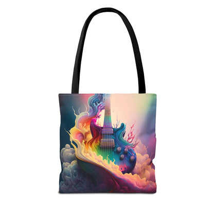 Electric Guitar Rainbow Painting Tote Bag - Rock & Roll Prints