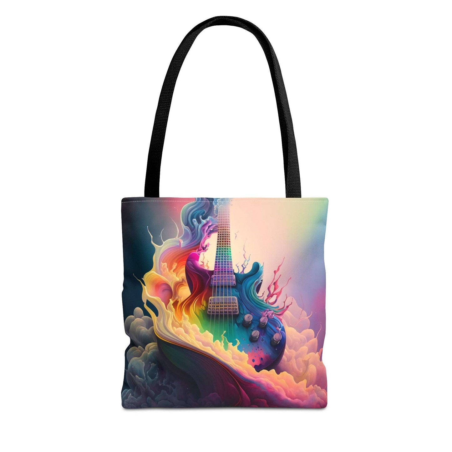 Electric Guitar Rainbow Painting Tote Bag - Rock & Roll Prints