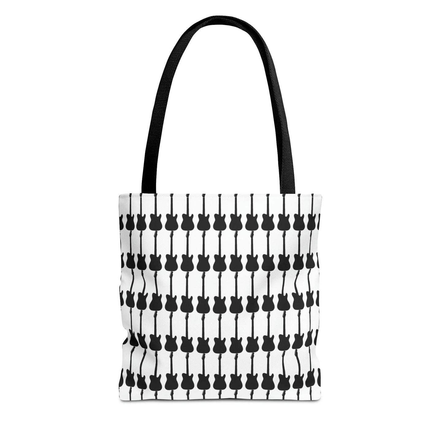 Electric Guitar Vertical Print Tote Bag Black & White - Rock & Roll Prints