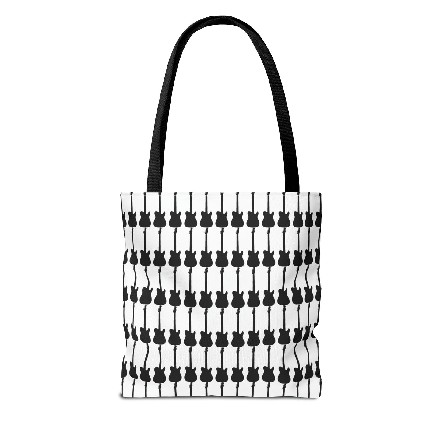 Electric Guitar Vertical Print Tote Bag Black & White - Rock & Roll Prints