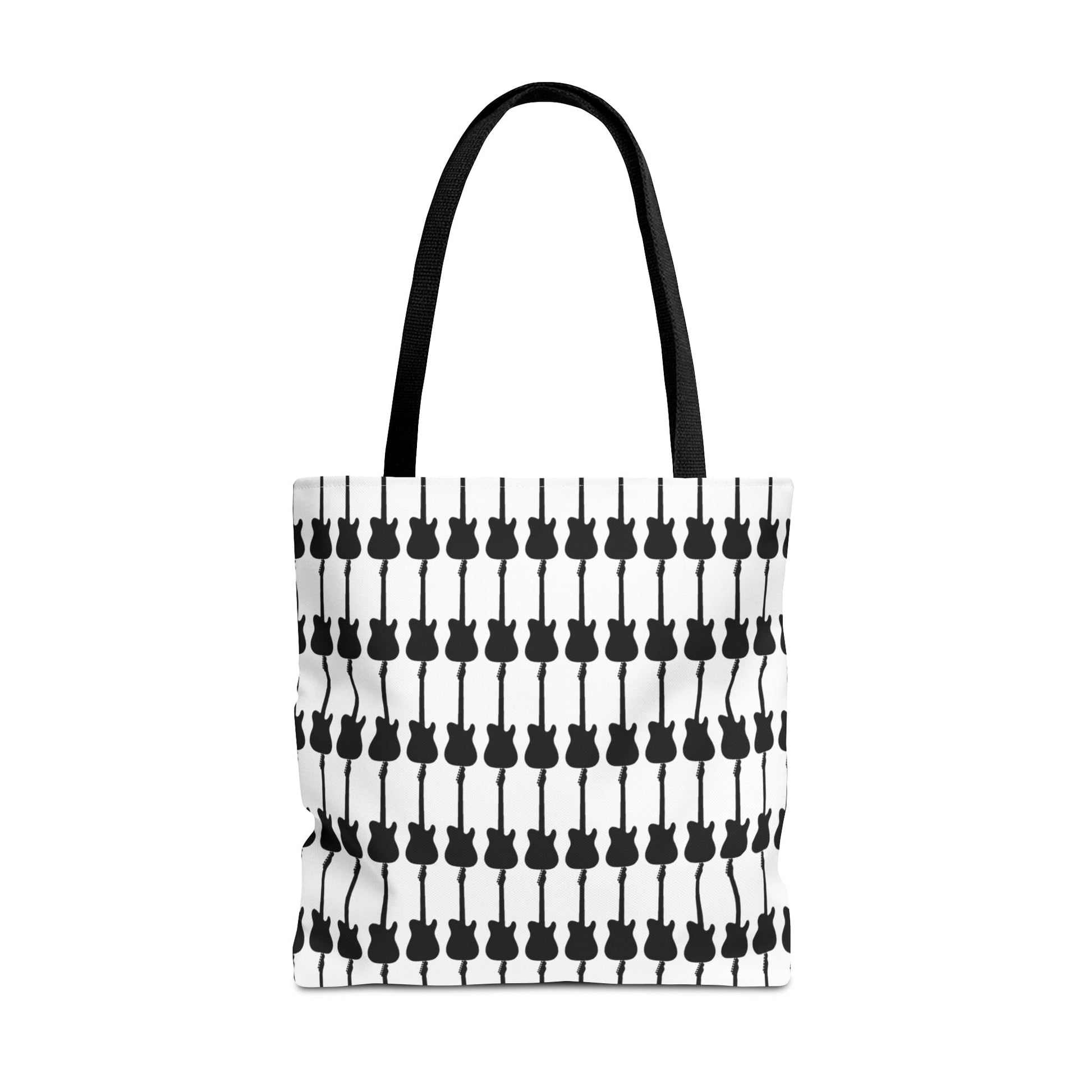 Electric Guitar Vertical Print Tote Bag Black & White - Rock & Roll Prints