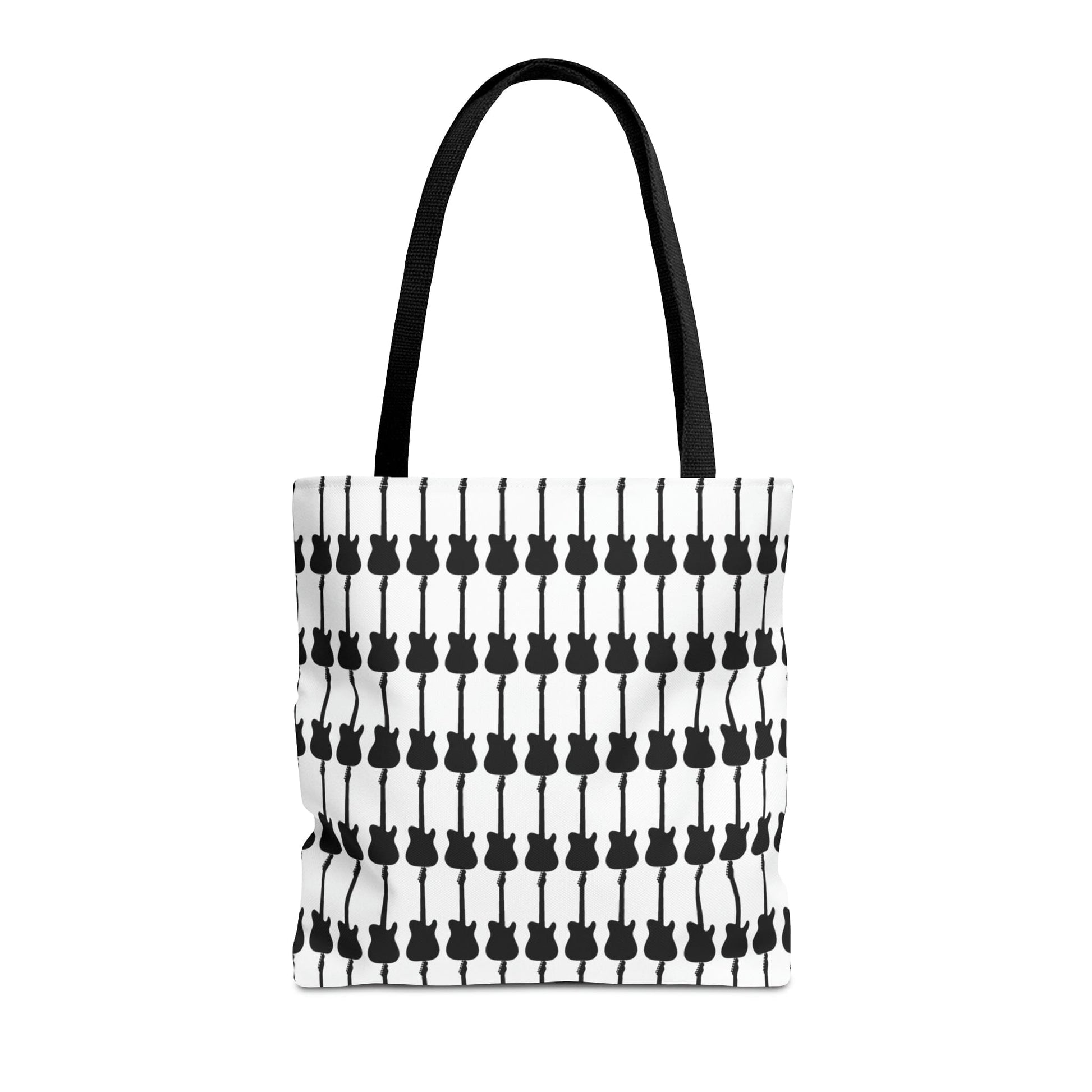 Electric Guitar Vertical Print Tote Bag Black & White - Rock & Roll Prints