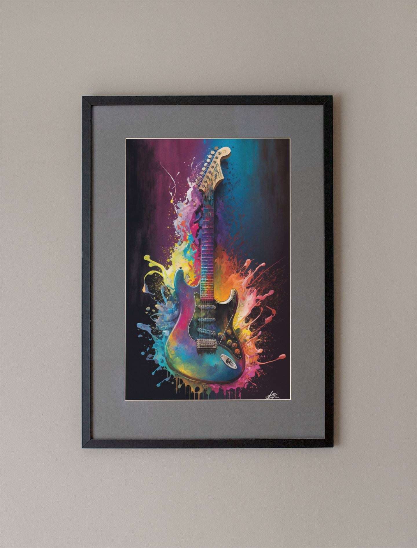 Electric Paint Guitar Art Print - Rock & Roll Prints