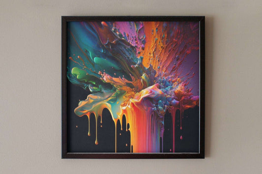 Falling Rainbow Paint Art Print - Rock & Roll Prints