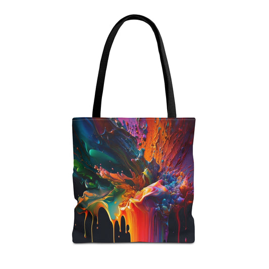 Falling Rainbow Paint Tote Bag - Rock & Roll Prints