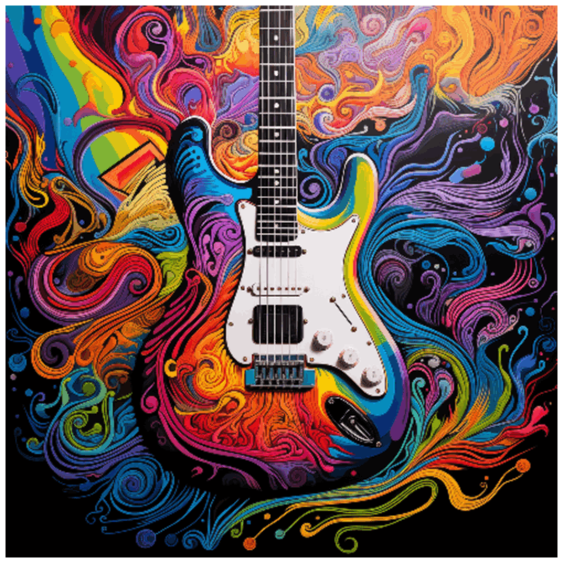 Graphic Paint Electric Guitar Art Print - Rock & Roll Prints